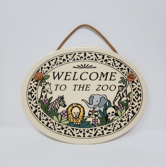 Trinity Pottery Welcome to the Zoo Wall Hanging Sign - Picture 3 of 8